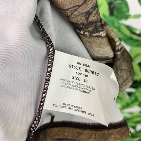 NWT! Realtree Tankini Swim Top Women's Size 10 Camouflage Camo Halter Tie Neck - Picture 7 of 8